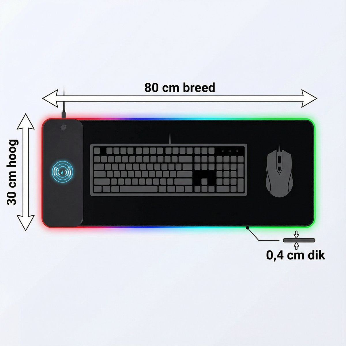 RGB Wireless Charging muismat