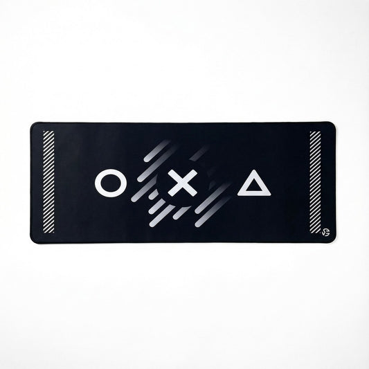 Geometrische Retro Muismat – Zwart