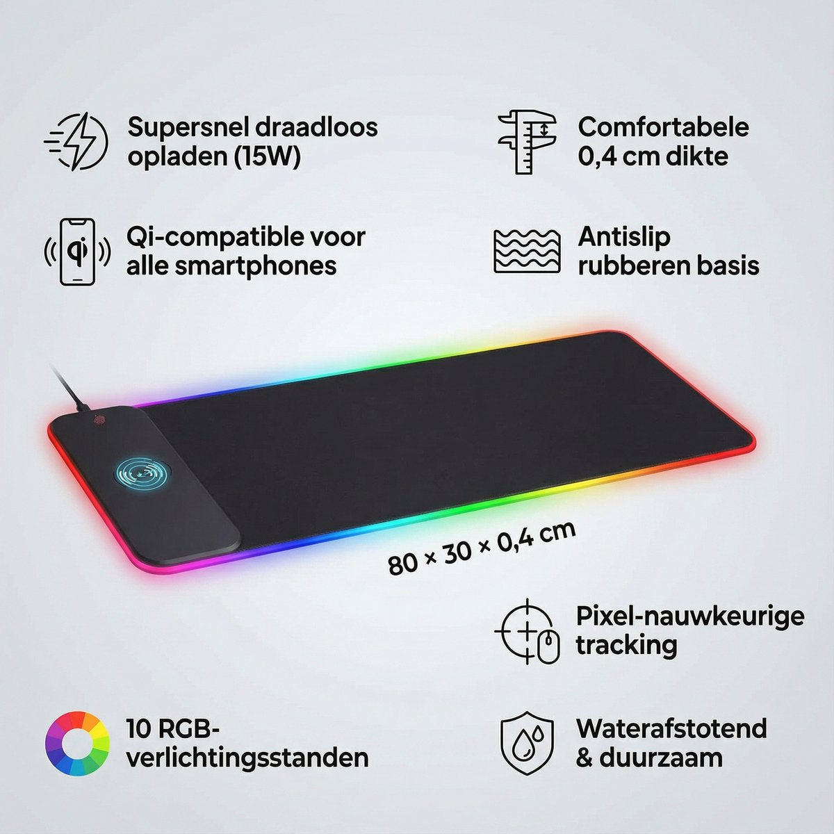 RGB Wireless Charging muismat