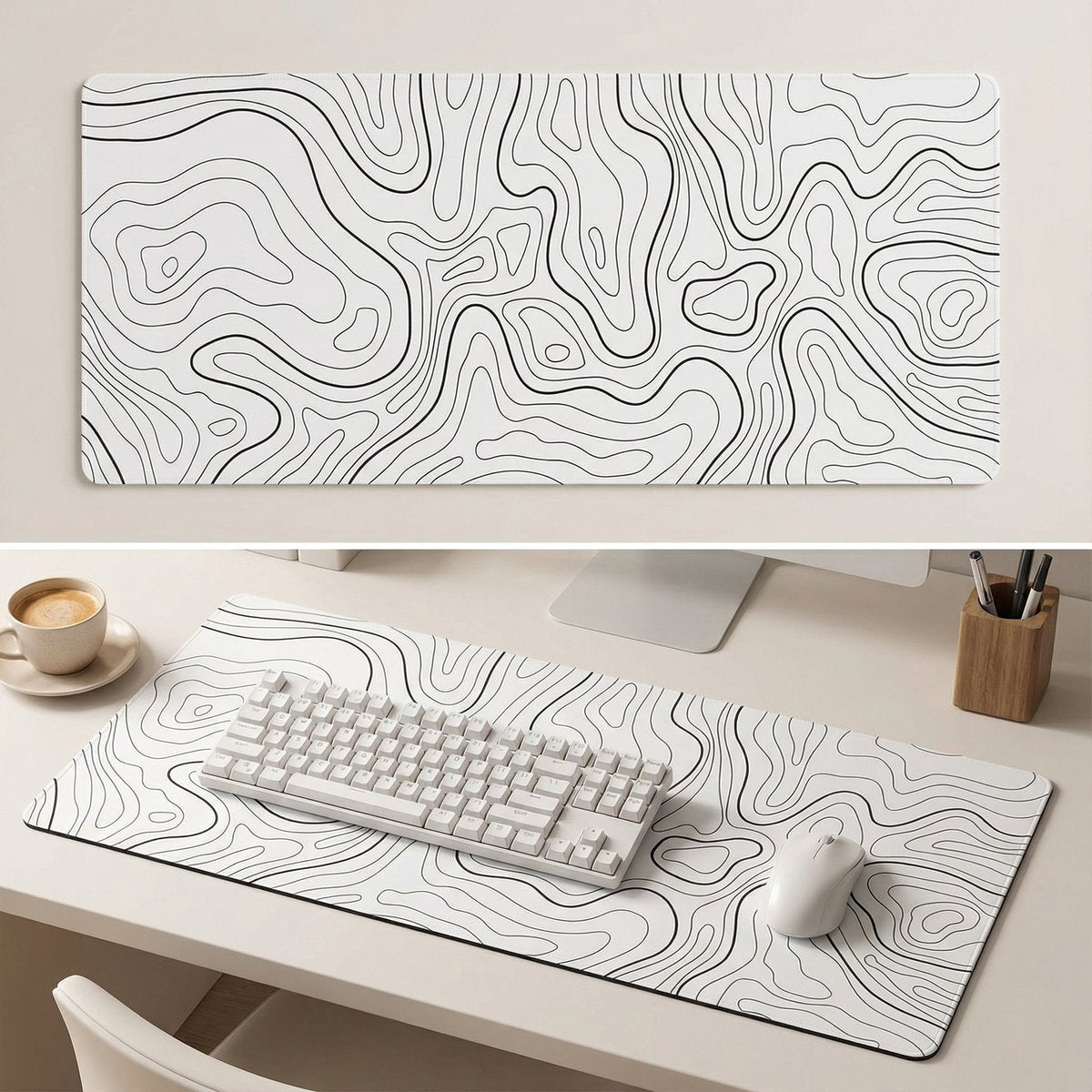 White Topographic muismat