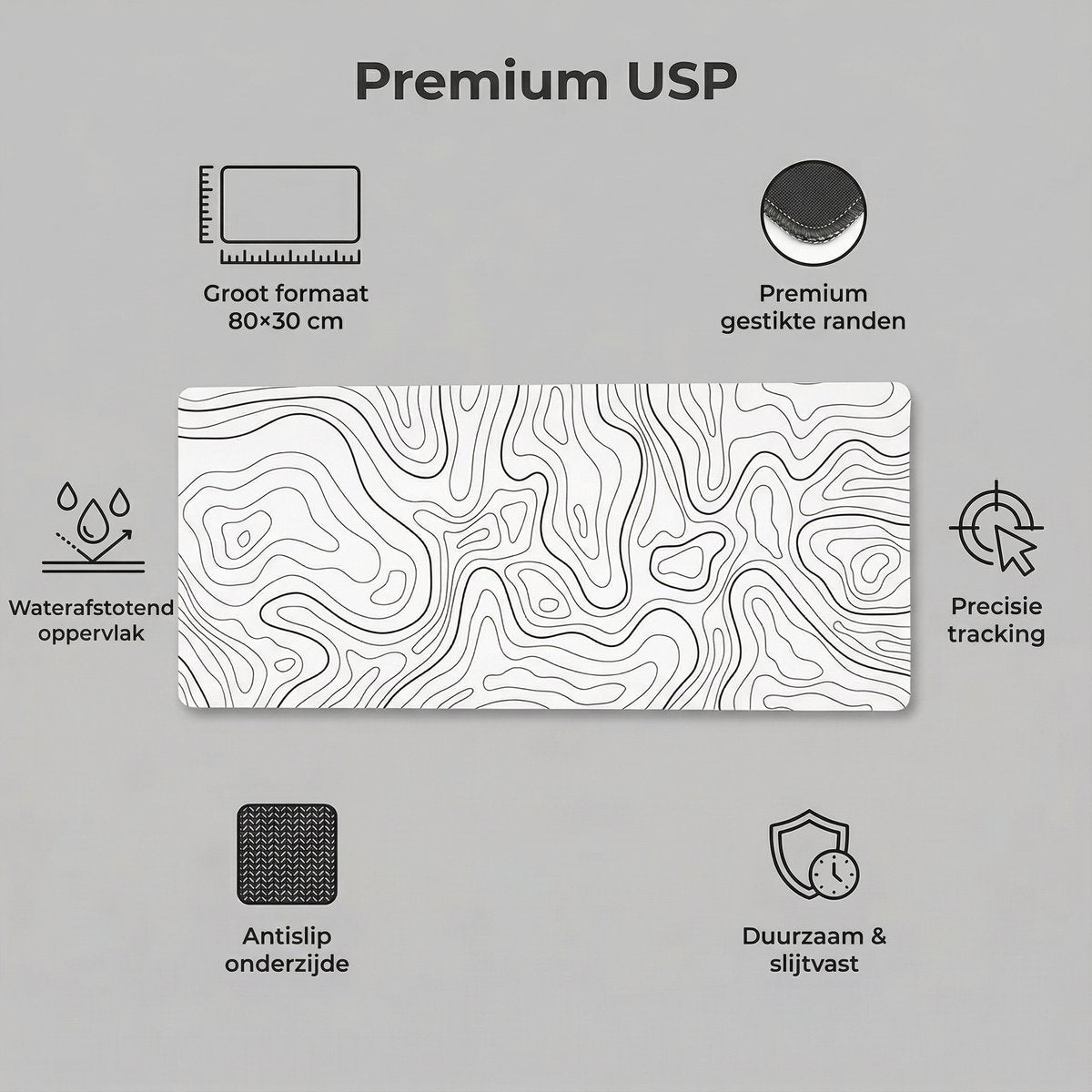 White Topographic muismat