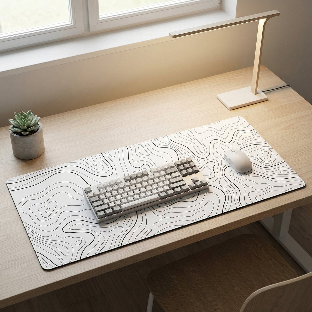 White Topographic muismat