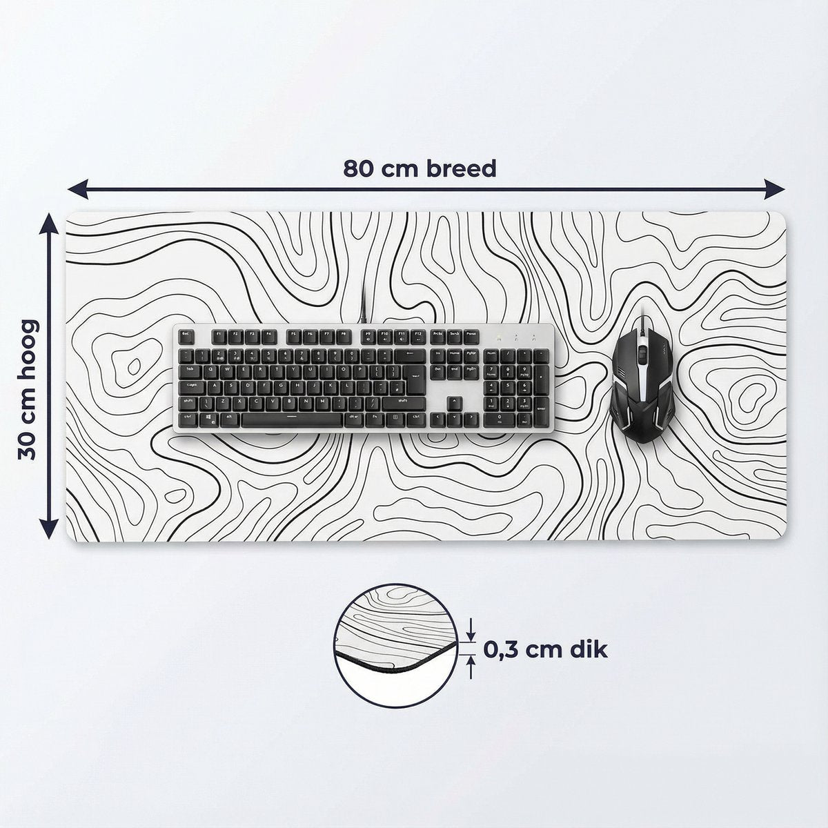 White Topographic muismat